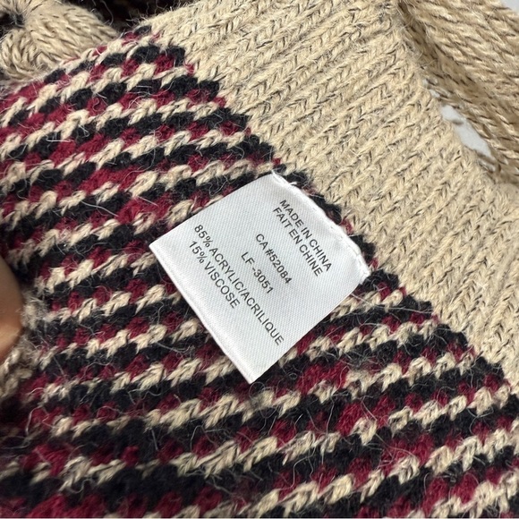 Anthropologie La Fee Verte Rare Plaid Tassel Fringe Knit Poncho - Picture 6 of 6